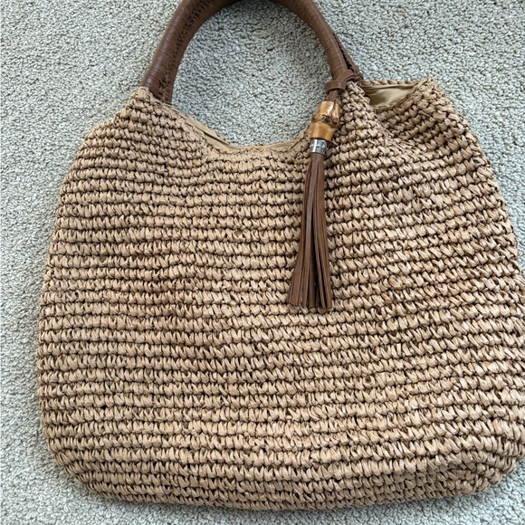 Tommy Bahama Tan Woven Tote Bag - Picture 2 of 4